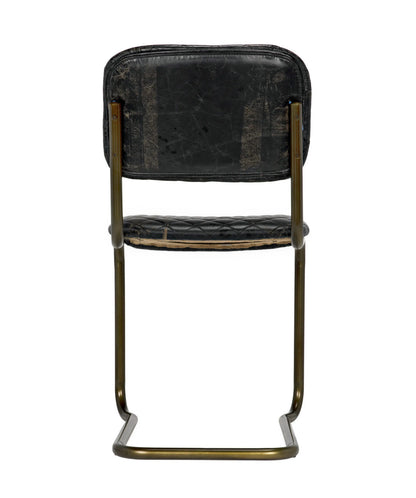 Noir 0037 Dining Chair in Matte Black and Antique Brass LEA-C0037B