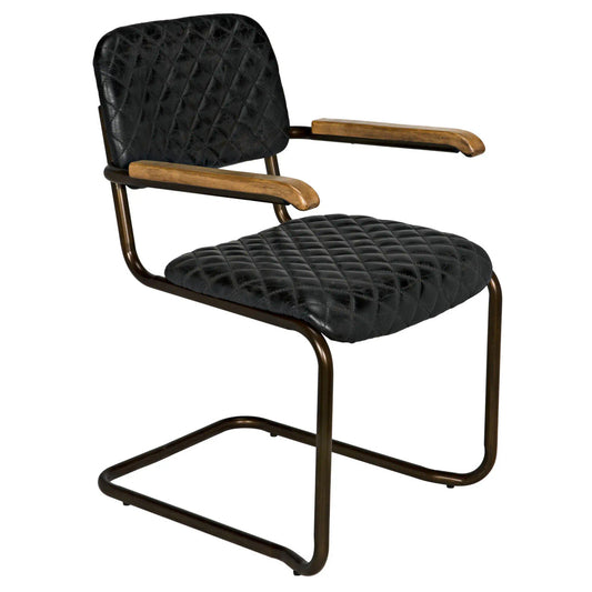 Noir 0045 Arm Chair in Dark Walnut and Antique Brass LEA-C0045B