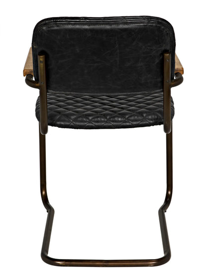 Noir 0045 Arm Chair in Dark Walnut and Antique Brass LEA-C0045B