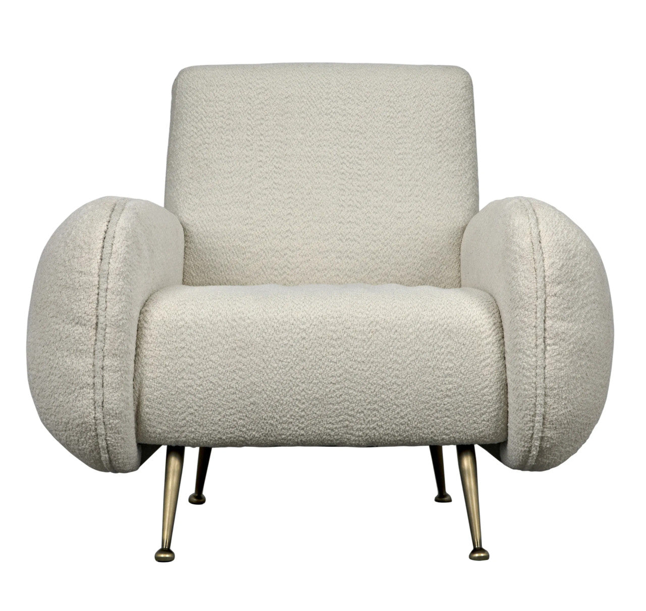 Noir Hera Chair in Antique Brass and Off White fabric LEA-C0454-1D