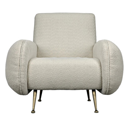 Noir Hera Chair in Antique Brass and Off White fabric LEA-C0454-1D