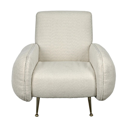 Noir Hera Chair in Antique Brass and Off White fabric LEA-C0454-1D