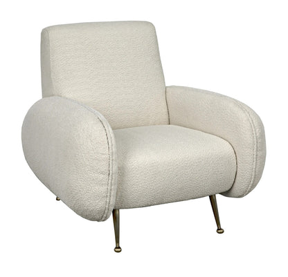 Noir Hera Chair in Antique Brass and Off White fabric LEA-C0454-1D