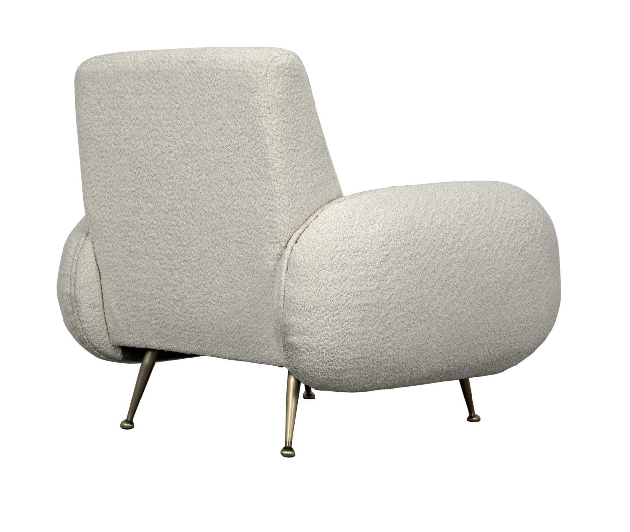 Noir Hera Chair in Antique Brass and Off White fabric LEA-C0454-1D