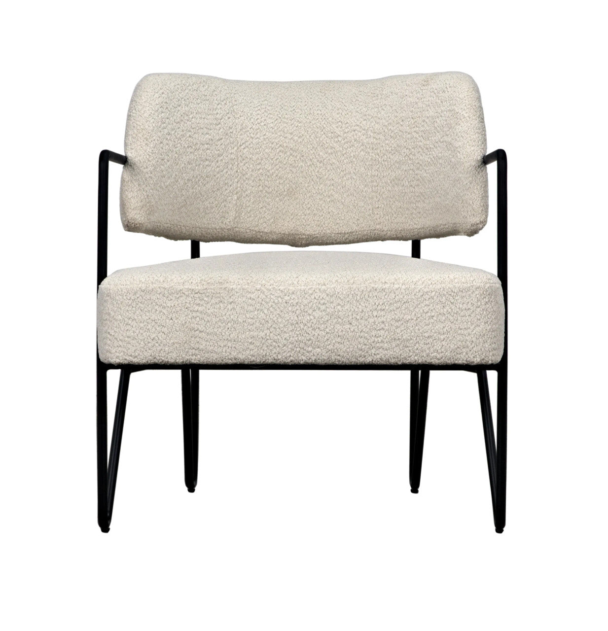 Noir Odin Chair in Black Metal and Off White Fabric LEA-C0469-1D