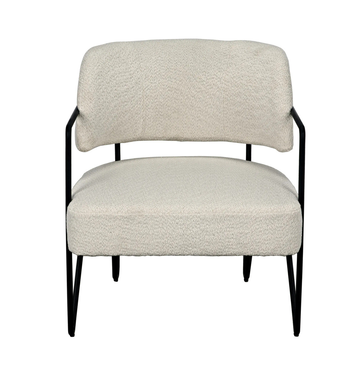 Noir Odin Chair in Black Metal and Off White Fabric LEA-C0469-1D