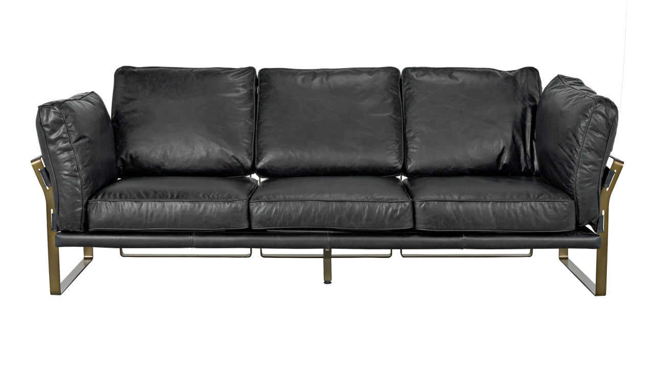 Noir Apollo Sofa in Aged Brass LEA-S0429-3D