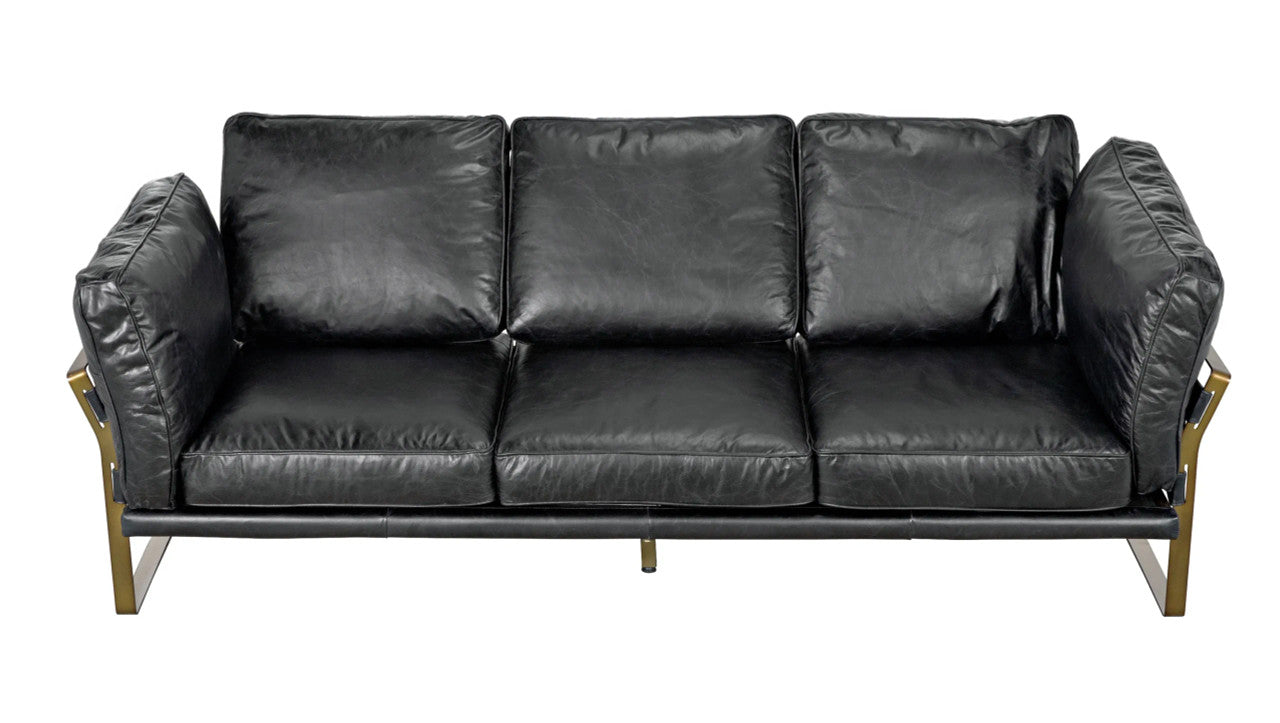 Noir Apollo Sofa in Aged Brass LEA-S0429-3D