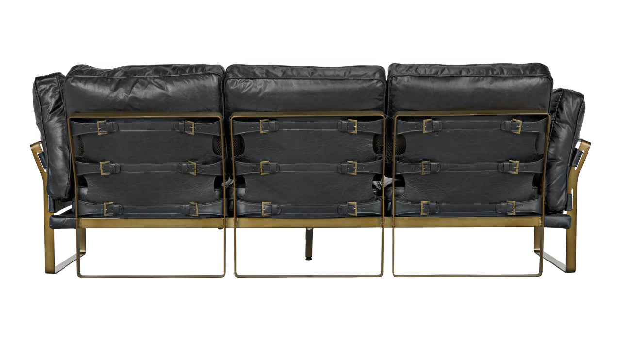 Noir Apollo Sofa in Aged Brass LEA-S0429-3D