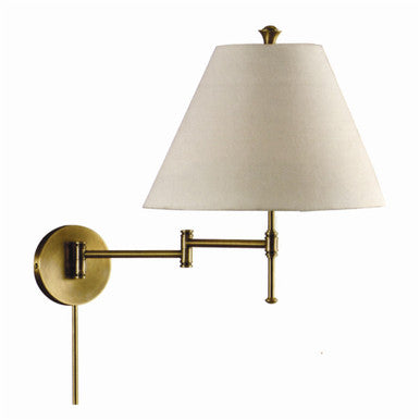 Lite Master Dorchester Swing Arm Wall Lamp in Antique Solid Brass W2807AB-SL