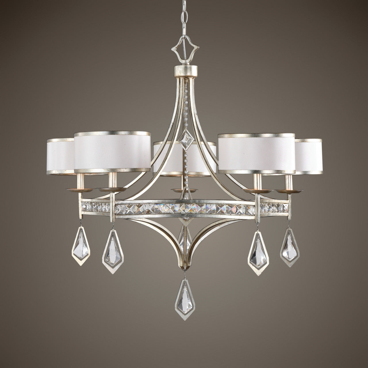 Uttermost Tamworth 5 Light Silver Champagne Chandelier 21268