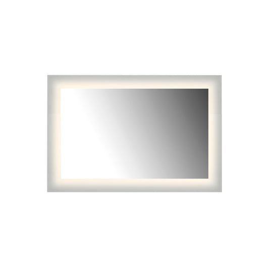 CAL Lighting LED Lighted Mirror Wall Glow Style With Frosted Glass To The Edge, 36" X 24" With Easy Cleat System Mirror LM4WG-C3624