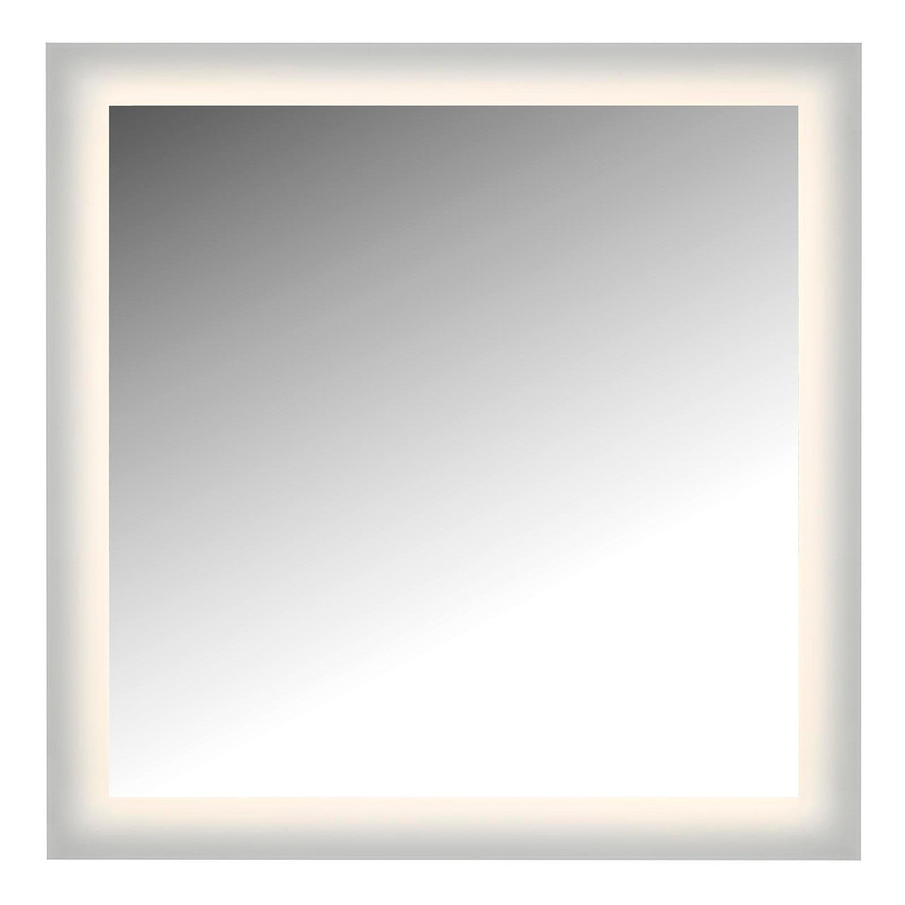 CAL Lighting LED Lighted Mirror Wall Glow Style With Frosted Glass To The Edge, 36" X 36" With Easy Cleat System Mirror LM4WG-C3636