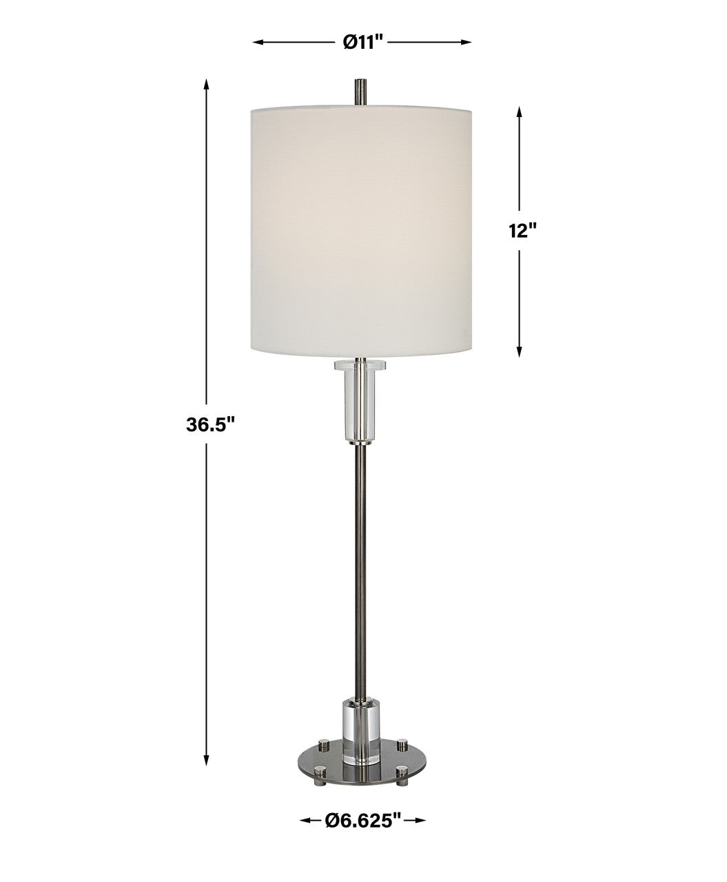 Uttermost Aurelia Steel Buffet Lamp 29875-1