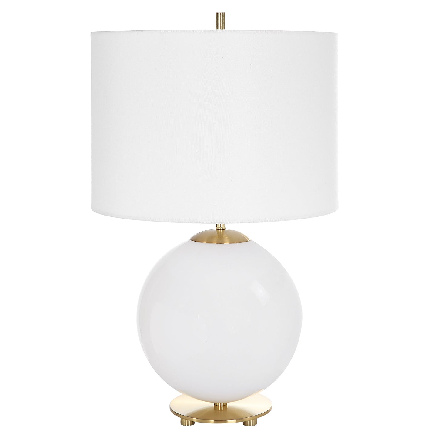 Lily Lifestyle White Glass, Sphere-Shaped Body With Gold Accents