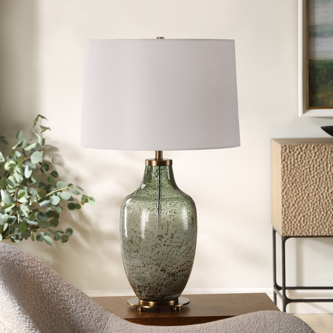 Uttermost Chianti Olive Glass Table Lamp 30418-1