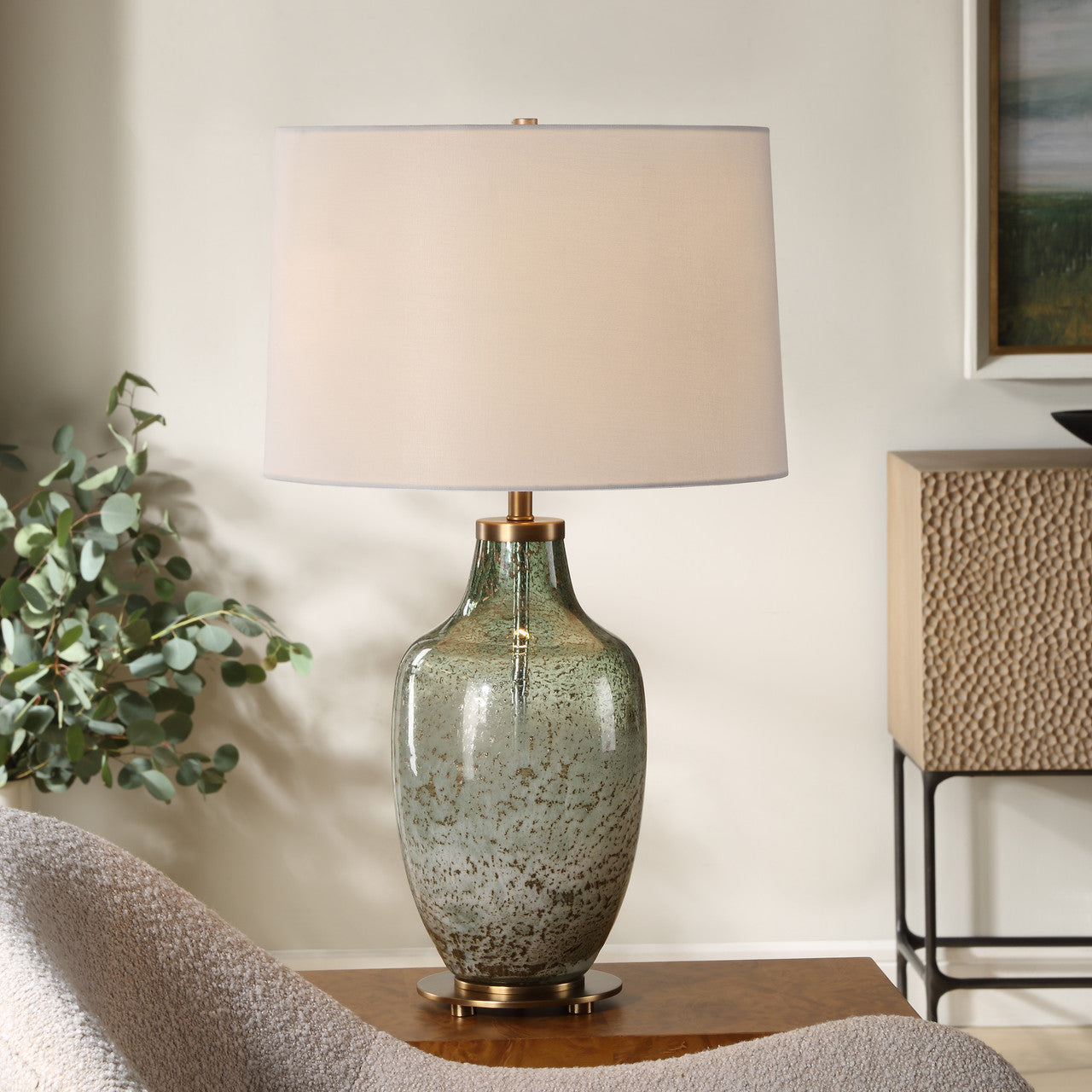 Uttermost Chianti Olive Glass Table Lamp 30418-1