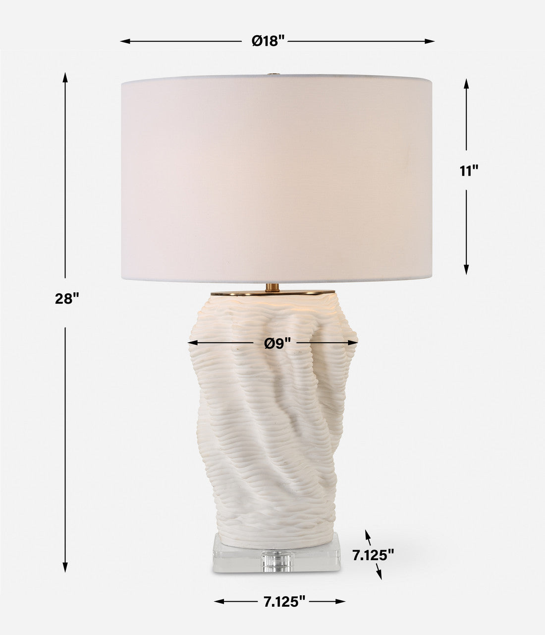 Uttermost Stratified White Table Lamp 30296-1