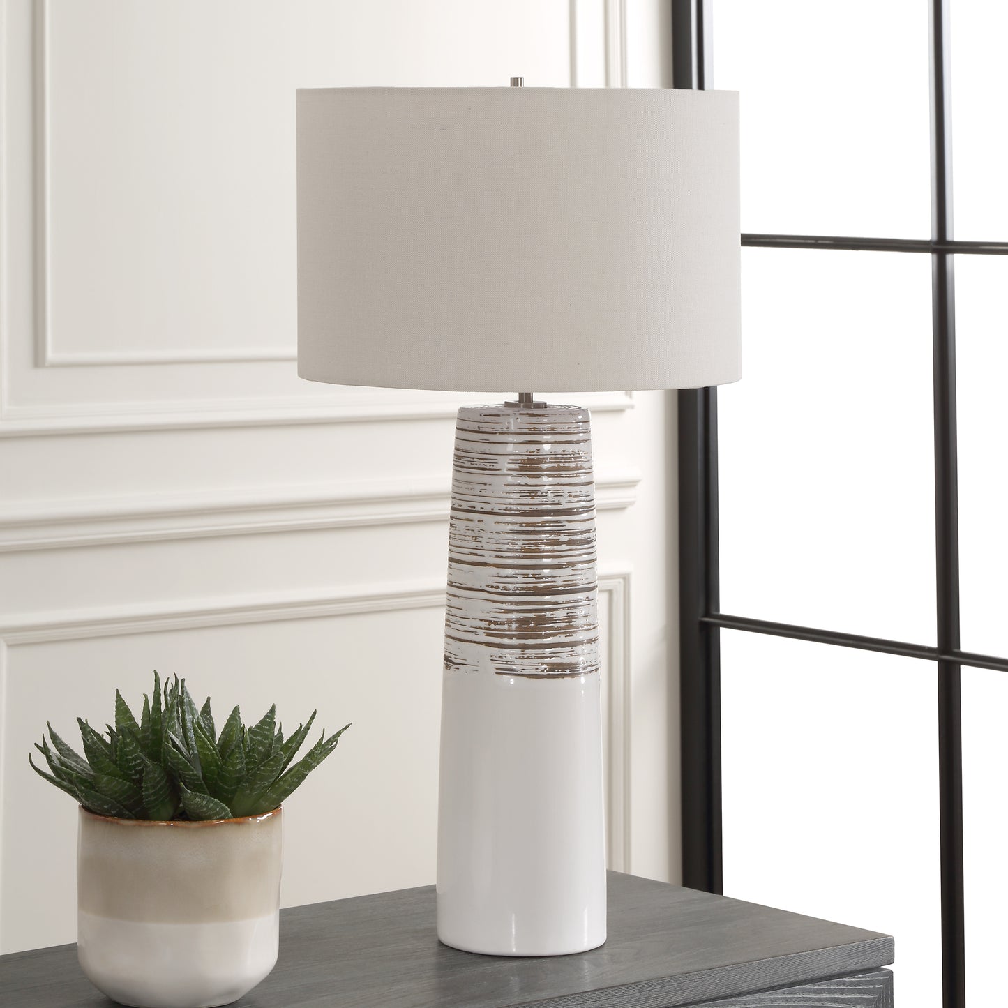 Uttermost Haven White Glaze Table Lamp 30426