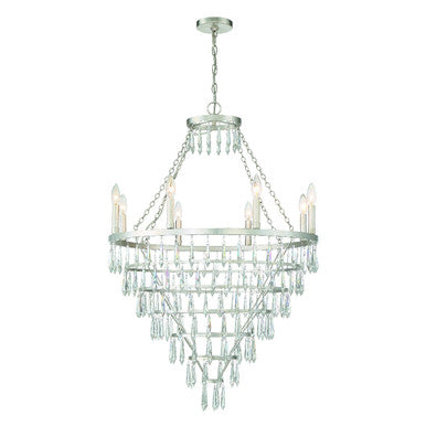 Crystorama Lucille 8 Light Antique Silver Chandelier LUC-A9068-SA