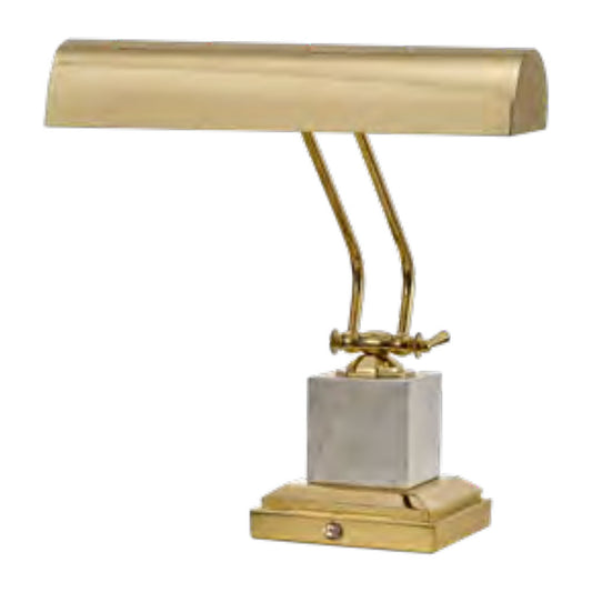 Lite Master Callista Piano or Desk Lamp in Polished Solid Brass with Marble T5968PBW