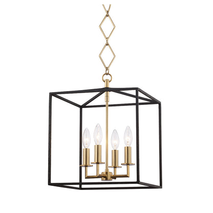 Hudson Valley Lighting Richie Lantern in Aged Brass/black BKO150-AGB/BK