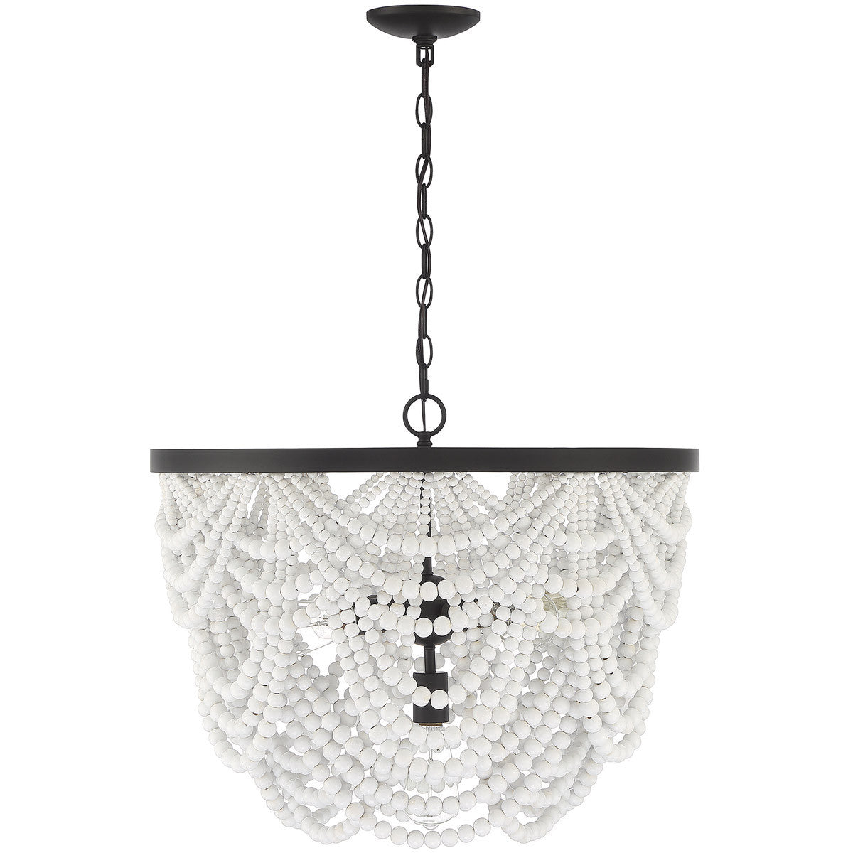 Meridian Lite Trends 5-Light Chandelier in White with Oil Rubbed Bronze M100101GRORB