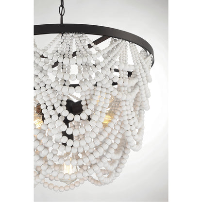 Meridian Lite Trends 5-Light Chandelier in White with Oil Rubbed Bronze M100101GRORB