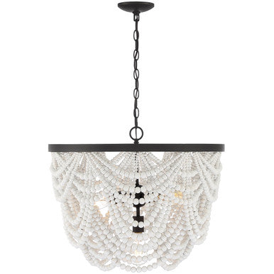 Meridian Lite Trends 5-Light Chandelier in White with Oil Rubbed Bronze M100101GRORB