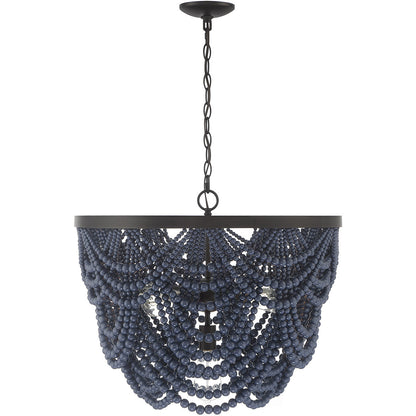 Meridian Lite Trends 5-Light Chandelier in Navy Blue with Oil Rubbed Bronze M100101NBLORB