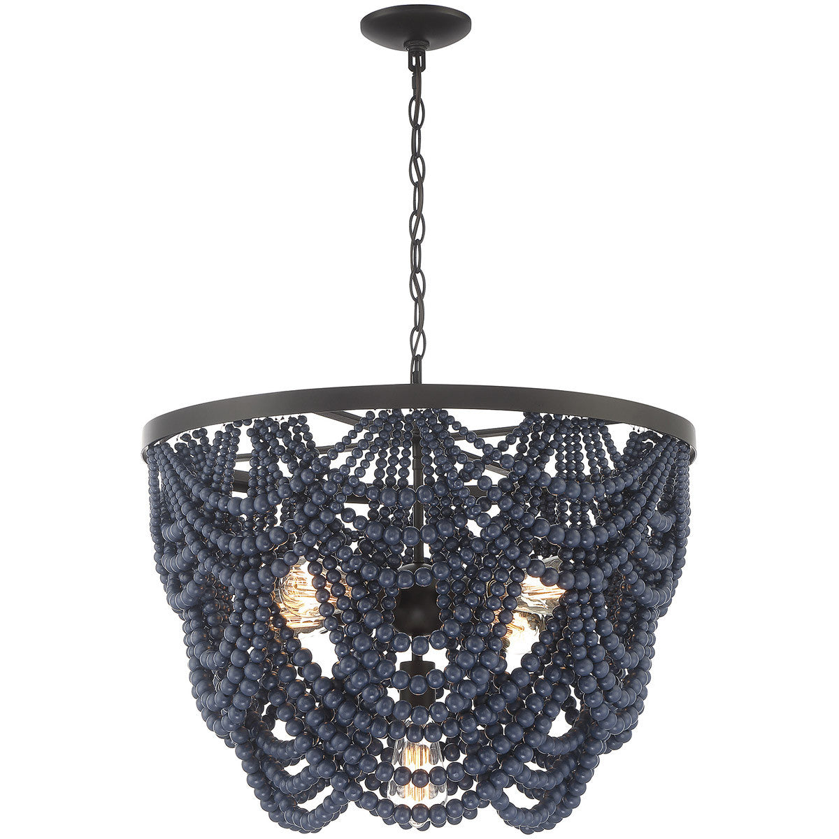 Meridian Lite Trends 5-Light Chandelier in Navy Blue with Oil Rubbed Bronze M100101NBLORB