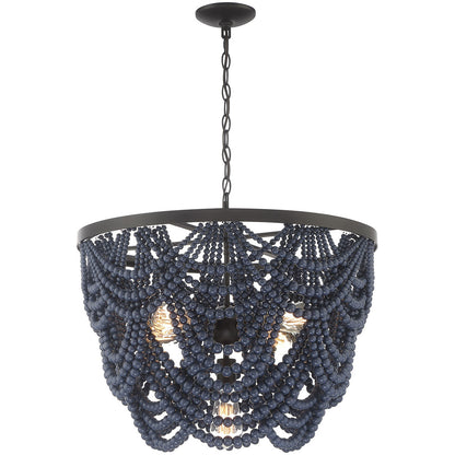 Meridian Lite Trends 5-Light Chandelier in Navy Blue with Oil Rubbed Bronze M100101NBLORB