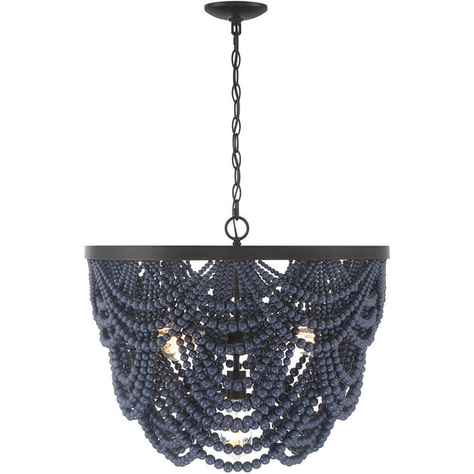 Meridian 5-Light Chandelier in Navy Blue with Oil Rubbed Bronze M100101NBLORB