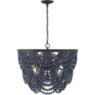 Meridian Lite Trends 5-Light Chandelier in Navy Blue with Oil Rubbed Bronze M100101NBLORB