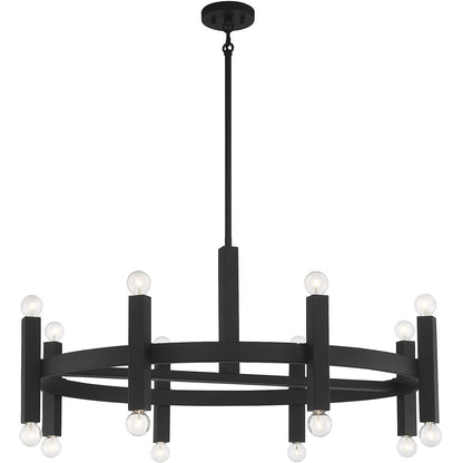 Meridian Lite Trends 16-Light Chandelier in Matte Black M100103MBK