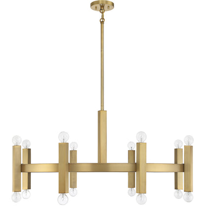 Meridian Lite Trends 16-Light Chandelier in Natural Brass M100103NB