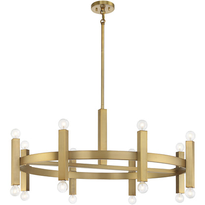 Meridian Lite Trends 16-Light Chandelier in Natural Brass M100103NB