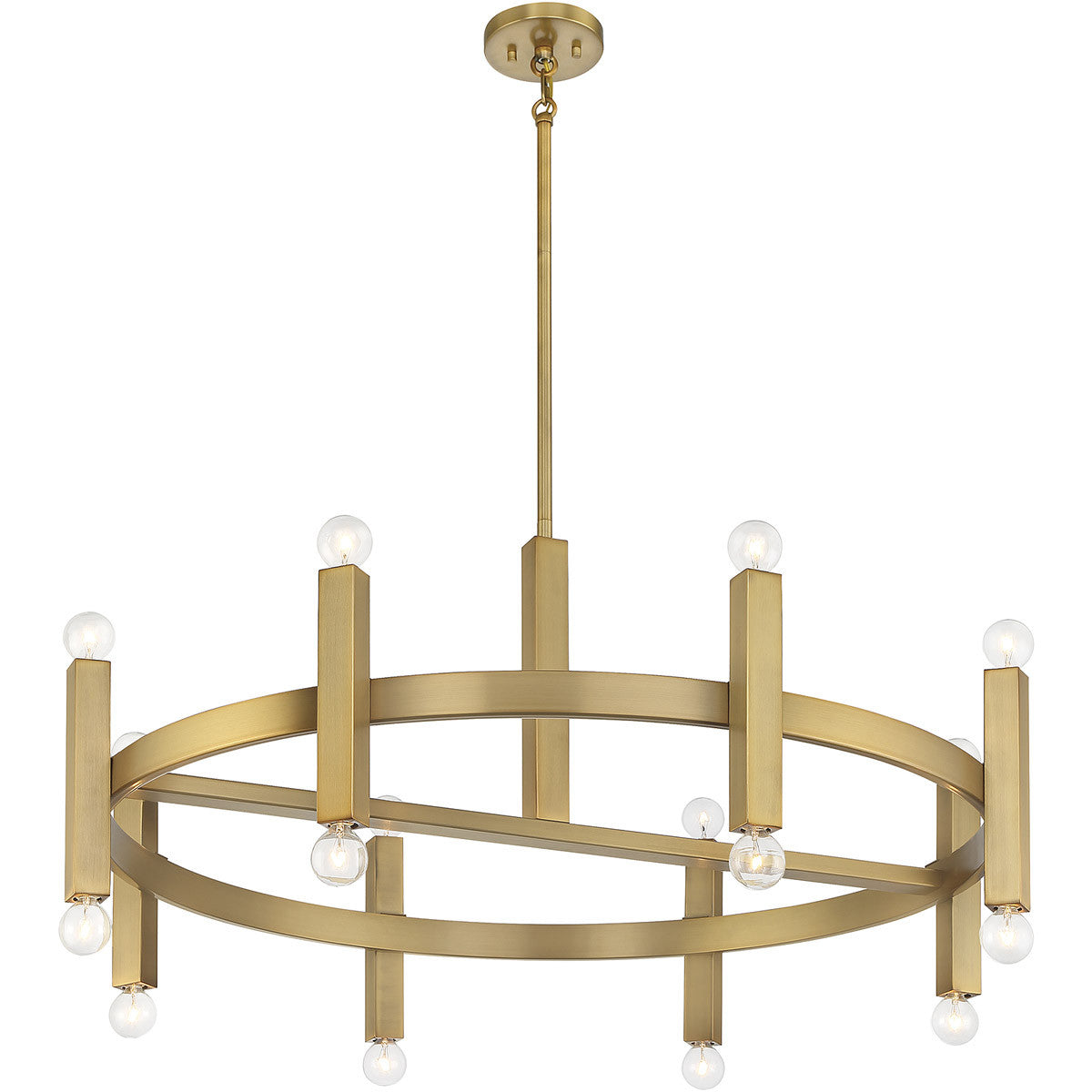 Meridian Lite Trends 16-Light Chandelier in Natural Brass M100103NB