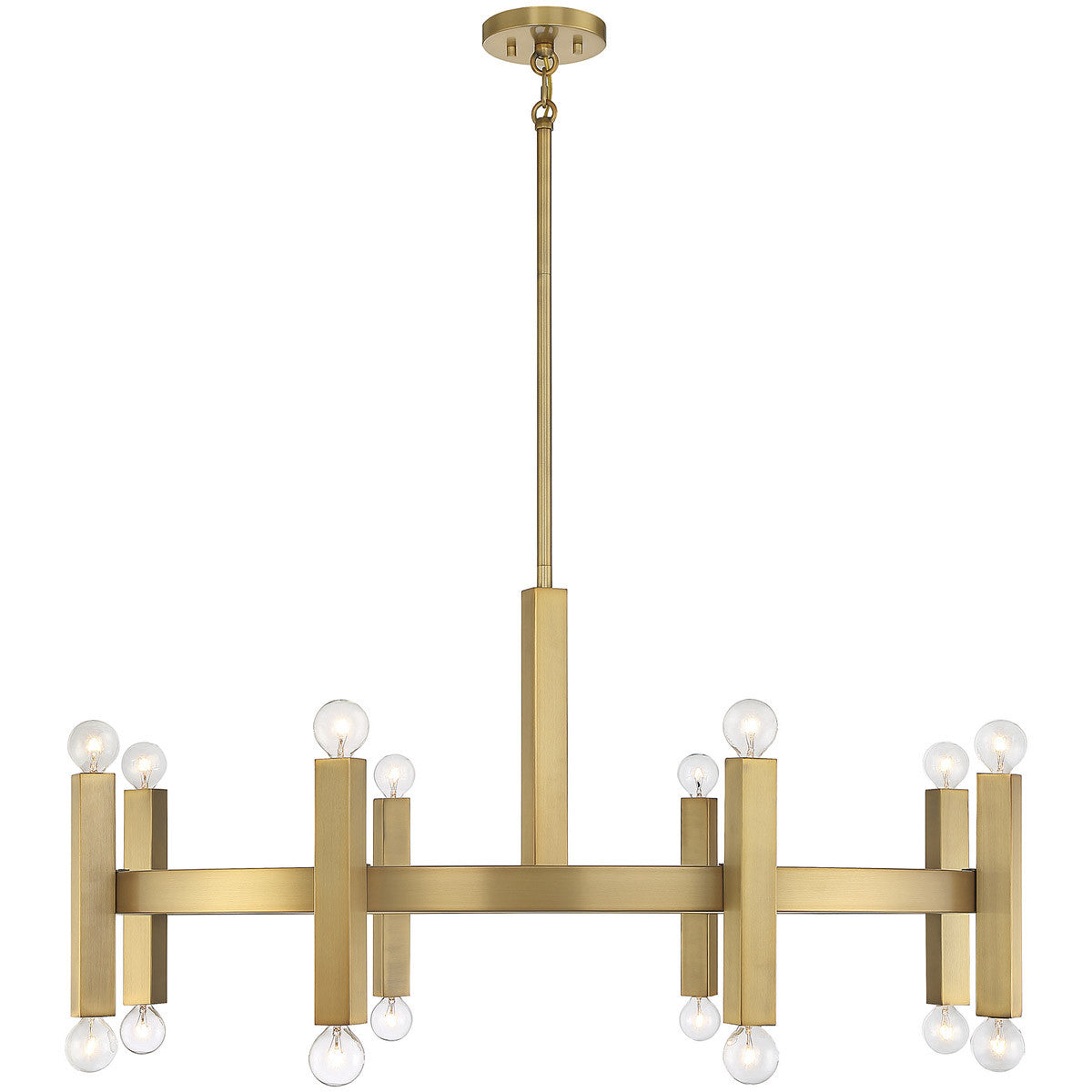 Meridian 16-Light Chandelier in Natural Brass M100103NB