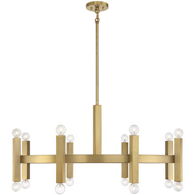 Meridian Lite Trends 16-Light Chandelier in Natural Brass M100103NB