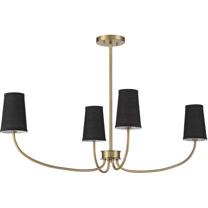 Meridian Lite Trends 4-Light Chandelier in Natural Brass M100104NB