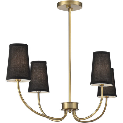 Meridian Lite Trends 4-Light Chandelier in Natural Brass M100104NB