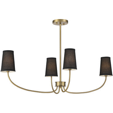 Meridian Lite Trends 4-Light Chandelier in Natural Brass M100104NB