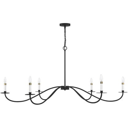 Meridian Lite Trends 6-Light Chandelier in Matte Black M100105MBK