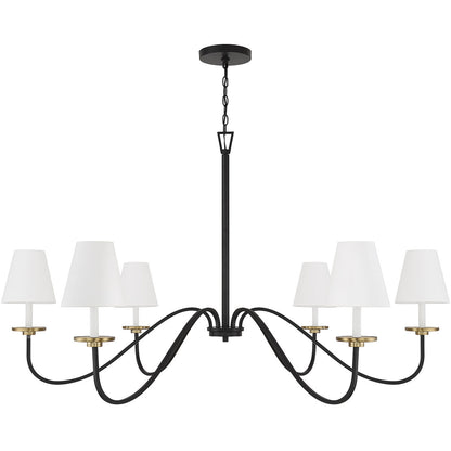 Meridian Lite Trends 6-Light Chandelier in Black with Natural Brass Accents M100106BNB