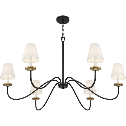 Meridian Lite Trends 6-Light Chandelier in Black with Natural Brass Accents M100106BNB