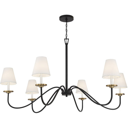 Meridian Lite Trends 6-Light Chandelier in Black with Natural Brass Accents M100106BNB