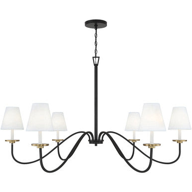 Meridian Lite Trends 6-Light Chandelier in Black with Natural Brass Accents M100106BNB