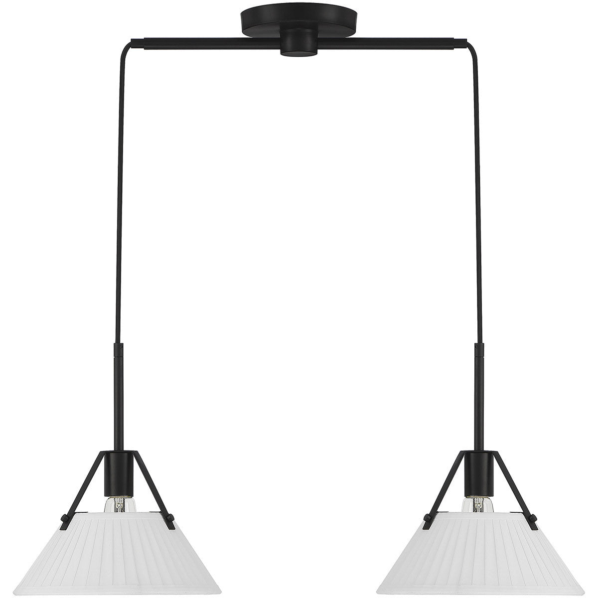 Meridian Lite Trends 2-Light Linear Chandelier in Matte Black M100108MBK