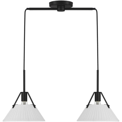 Meridian Lite Trends 2-Light Linear Chandelier in Matte Black M100108MBK